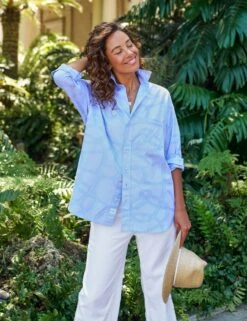 SHIRLEY Blue Nautical Rope Print, Italian Cotton