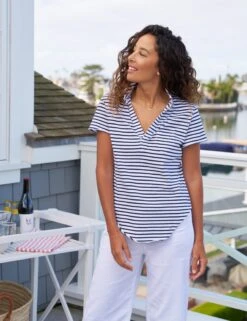 CHARLOTTE Navy French Stripe, Heritage Jersey