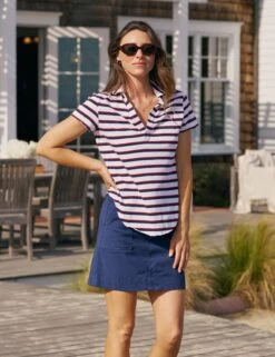 CHARLOTTE White With Red And Navy French Stripe, Heritage Jersey
