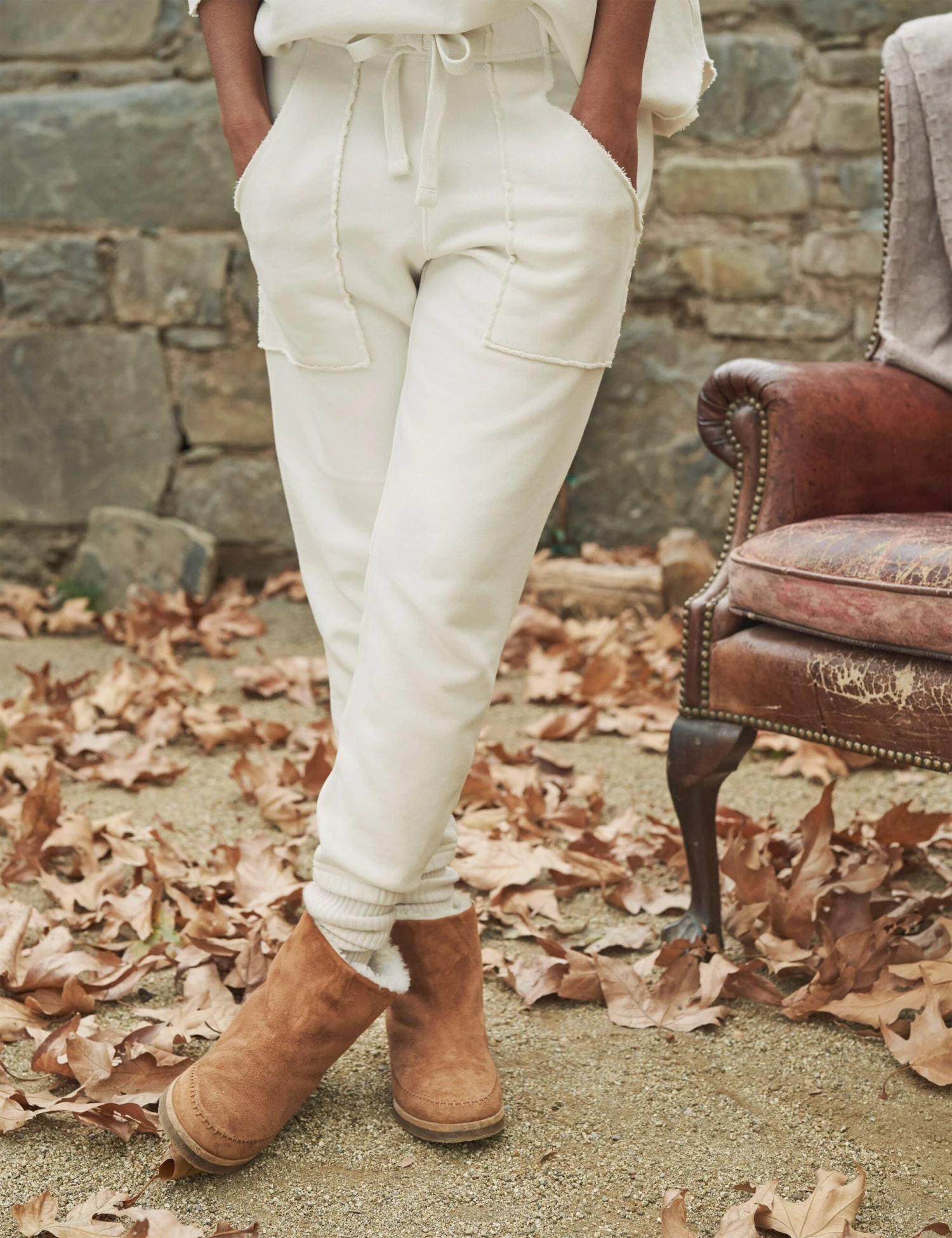 EAMON Vintage White, Triple Fleece 1 EAMON Vintage White, Triple Fleece