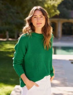 MONTECITO SWEATER Kelly Green, Pure Italian Cotton