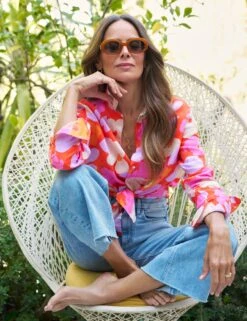 EILEEN Orange And Pink Floral, Italian Classic Linen 8 EILEEN Orange And Pink Floral, Italian Classic Linen -Frank And Eileen Shop 17 EILEEN LFPO GALWAY 1964 SIMONE SU25 JUNE 1081 sRGB