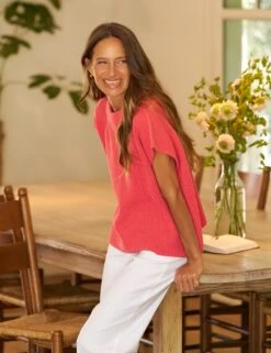 MONTECITO VEST Lobster, Pure Italian Cotton -Frank And Eileen Shop 18 SWEATER05 LBSK WEXFORD WTL SIMONE SP25 MAY 0532 sRGB