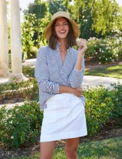 JAMESON SKIRT White, Italian Performance Linen -Frank And Eileen Shop 20 LAB510TF WBRS JAMESONSK WTL MICHELE OUELLET 25SP 1279 sRGB