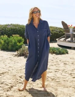 MEGAN Navy, Washed Linen