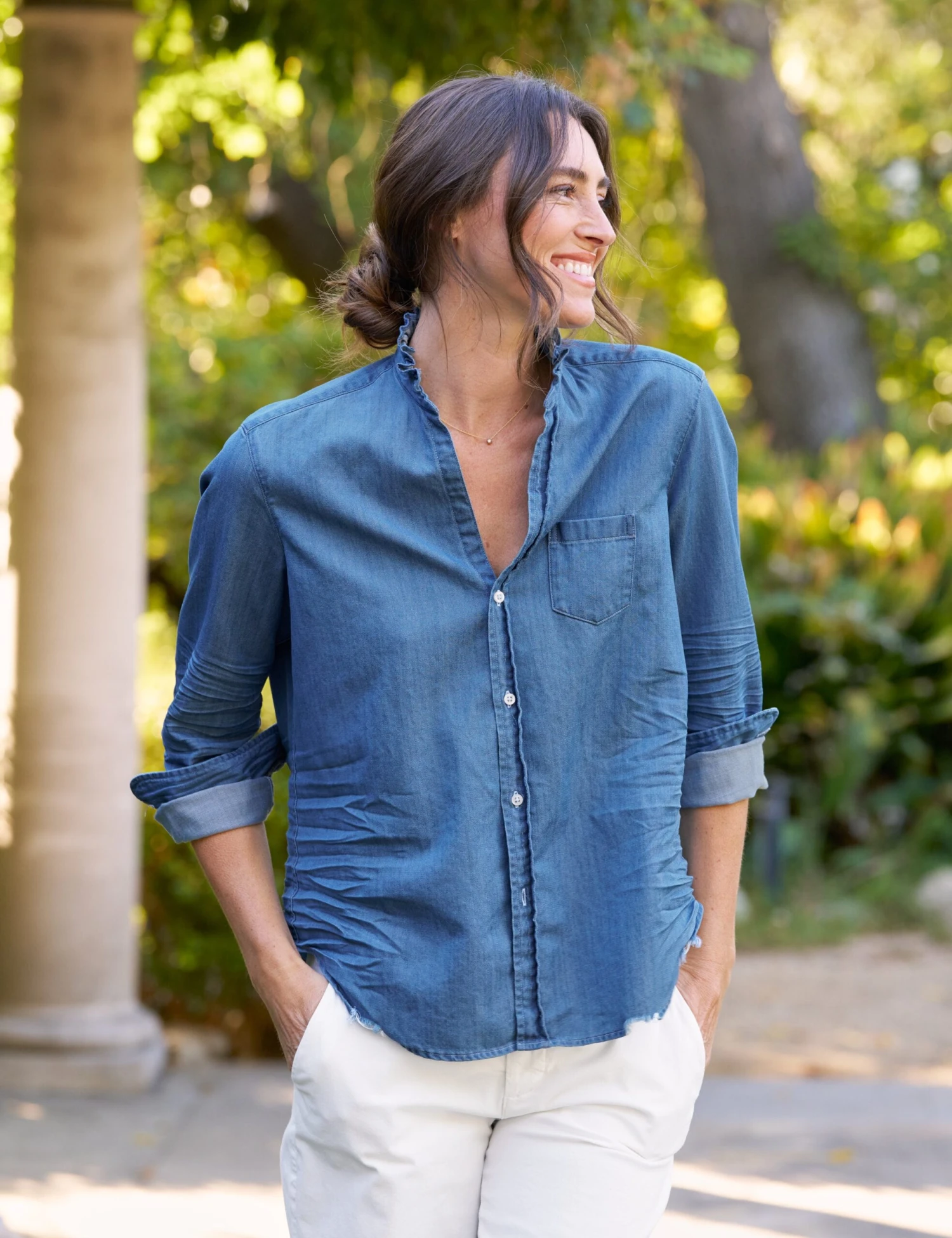 EILEEN RUFFLE Vintage Stonewashed Indigo, Famous Denim 1 EILEEN RUFFLE Vintage Stonewashed Indigo, Famous Denim