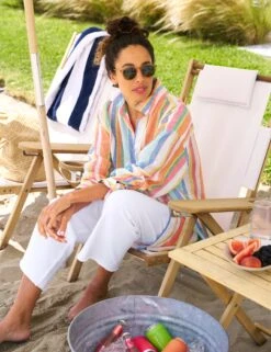 MACKENZIE Multi Color Stripe, Classic Linen 6 MACKENZIE Multi Color Stripe, Classic Linen -Frank And Eileen Shop 27 MACKENZIE MLSL LAB634TF WHT Model PalomaJonas 24SP 1511 sRGB