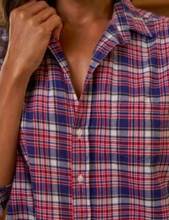 EILEEN White And Black With Red Plaid, Italian Flannel -Frank And Eileen Shop 29 EILEEN WBRP LAB634TF BRNV DANEE 25FA SEPTEMBER 1232 sRGB