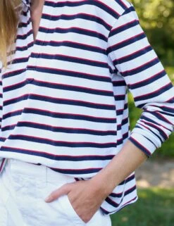 PATRICK White With Red And Navy French Stripe, Heritage Jersey -Frank And Eileen Shop 29 LAB510ST RNWS JAMESONSK WTL CLARA SETTJE 25SP 3301 sRGB