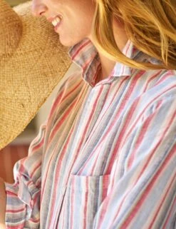 RORY Multi Pink And Green Stripe, Italian Classic Linen -Frank And Eileen Shop 33 RORY MBPL CLARA SETTJE 25SP 2666 sRGB