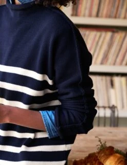 MONTEREY Navy With Cream Stripe, Pure Italian Cotton 8 MONTEREY Navy With Cream Stripe, Pure Italian Cotton -Frank And Eileen Shop 34 WESTPORT IRCT SWEATER01 NISK EILEEN VWD Milan Dixon 24FA 2372 sRGB 8b878129 8cac 4509 8017 cea9e0891c55