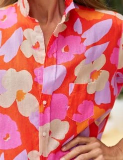 EILEEN Orange And Pink Floral, Italian Classic Linen 7 EILEEN Orange And Pink Floral, Italian Classic Linen -Frank And Eileen Shop 38 EILEEN LFPO WEXFORD WTL SIMONE SU25 JUNE 3845 sRGB