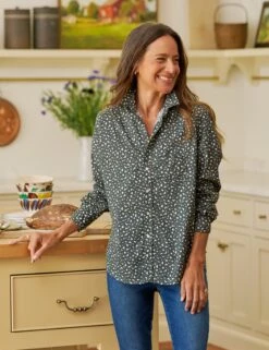 EILEEN Green Messy Hearts, Italian Cotton