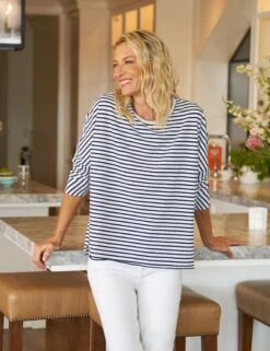 ANNA Navy French Stripe, Heritage Jersey