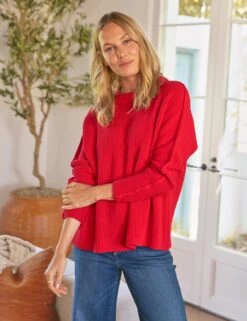 MONTECITO SWEATER Apple, Pure Italian Cotton