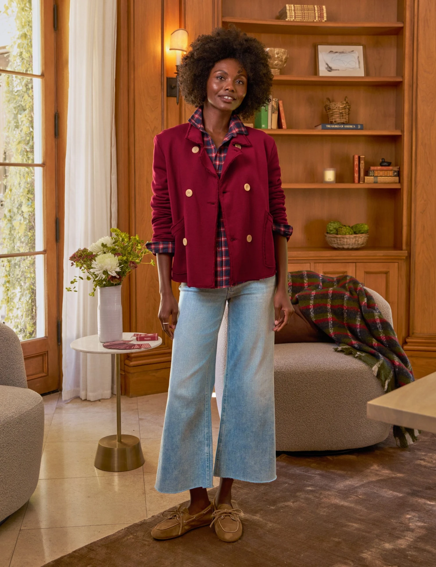 BARRY Red And Blue With White Plaid, Italian Flannel 4 BARRY Red And Blue With White Plaid, Italian Flannel - Image 4