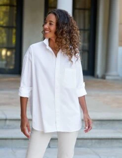 SHIRLEY White, Italian Brushed Oxford