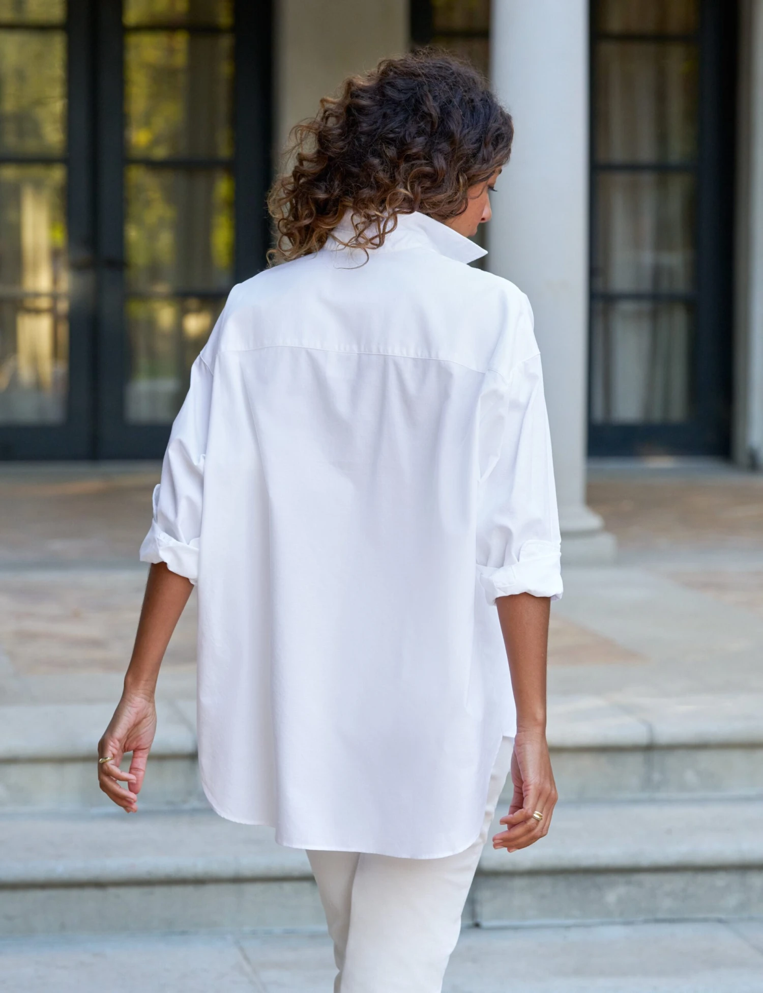 SHIRLEY White, Italian Brushed Oxford 2 SHIRLEY White, Italian Brushed Oxford - Image 2