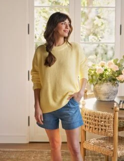 MONTECITO SWEATER Daffodil, Pure Italian Cotton