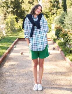 SHIRLEY Navy And Green Plaid, Superluxe -Frank And Eileen Shop 66 WATERFORD KYGL SHIRLEY BNGP LAB510HJ BRNV Model SimoneNorblom 24RE 0470 sRGB