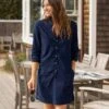 IRELAND DRESS Navy, Italian Performance Linen