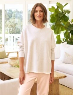 ANNA Heather White Melange, Triple Fleece -Frank And Eileen Shop 72 LAB643TF VROS LAB516NTF HTWM Model MicheleOullet 24RE 0483 sRGB