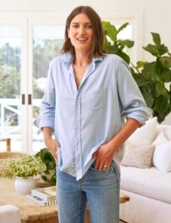 EILEEN Melange Blue, Italian Cashmere Touch -Frank And Eileen Shop 76 EILEEN MBF GALWAY 1972 Model MicheleOullet 24RE 0319 sRGB