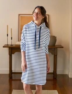 MINI JAMES Wide Navy French Stripe, Triple Fleece