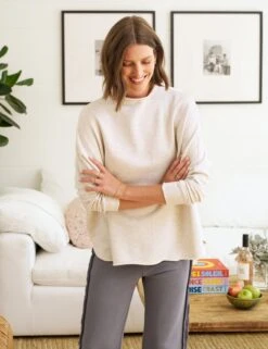 EFFIE Heather White Melange, Triple Fleece -Frank And Eileen Shop 82 LAB643TF EPHT LAB518TF HTWM Model MicheleOullet 24RE 0484 sRGB