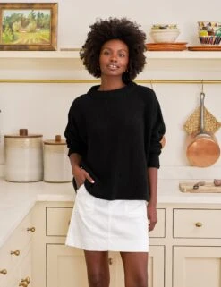 MONTECITO SWEATER Black, Pure Italian Cotton