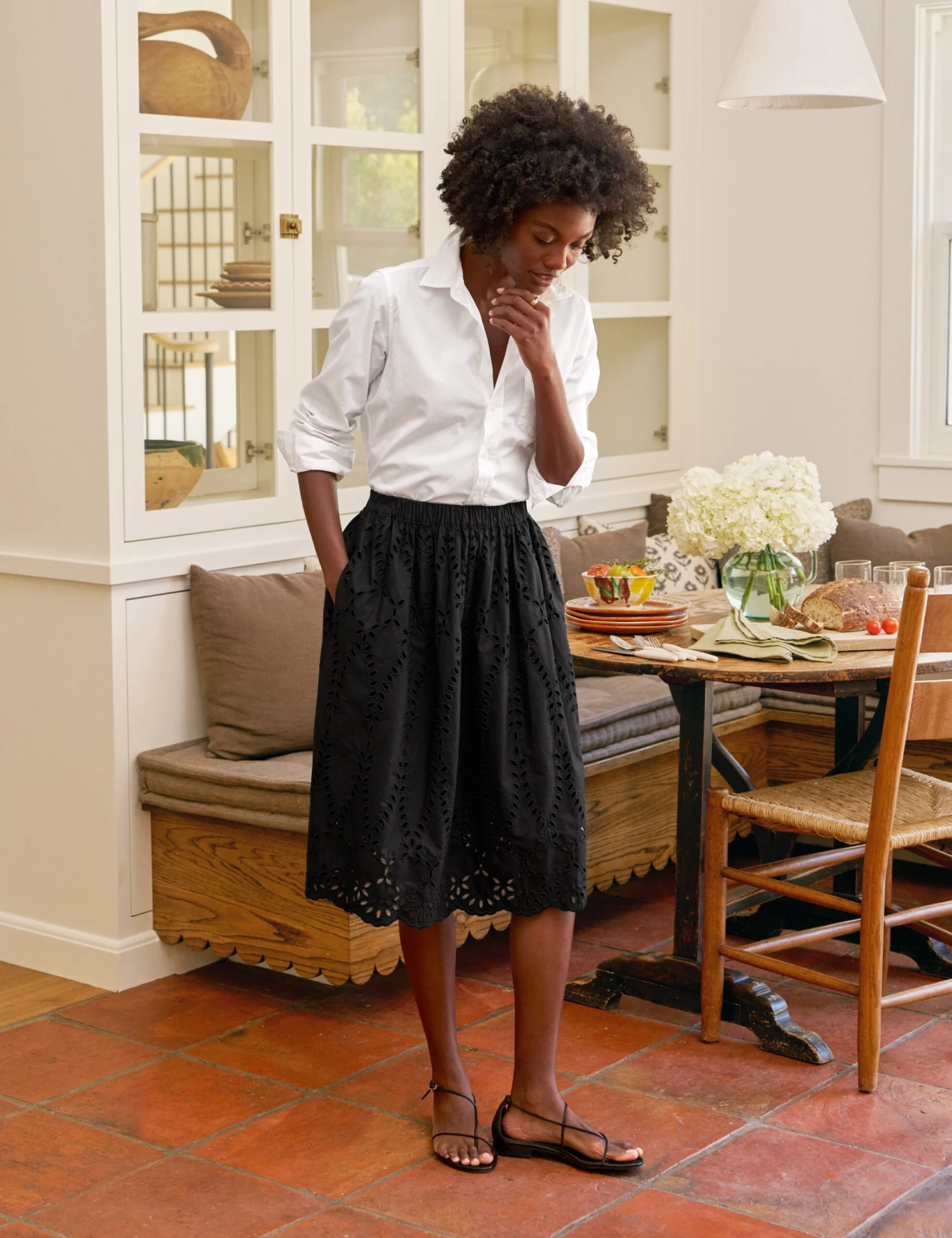 GRACE SKIRT Black, Eyelet Cotton 4 GRACE SKIRT Black, Eyelet Cotton - Image 4