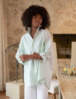 SHIRLEY Green Stripe, 1947 Italian Oxford -Frank And Eileen Shop 9 GALWAY WWD SHIRLEY GRSX Milan Dixon 24SP 2372 sRGB