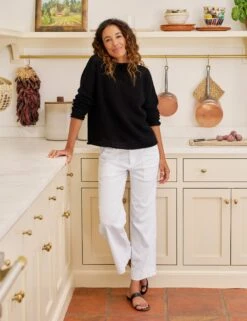 MONTEREY POINTELLE Black, Pure Italian Cotton -Frank And Eileen Shop 98 SWEATER06 BLKK WEXFORDUT WTL PALOMA SU25 JULY 4537 sRGB