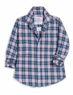 BARRY Gray With Blue And Red Plaid, Italian Flannel 8 BARRY Gray With Blue And Red Plaid, Italian Flannel -Frank And Eileen Shop BARRY GPRL 25FA 01