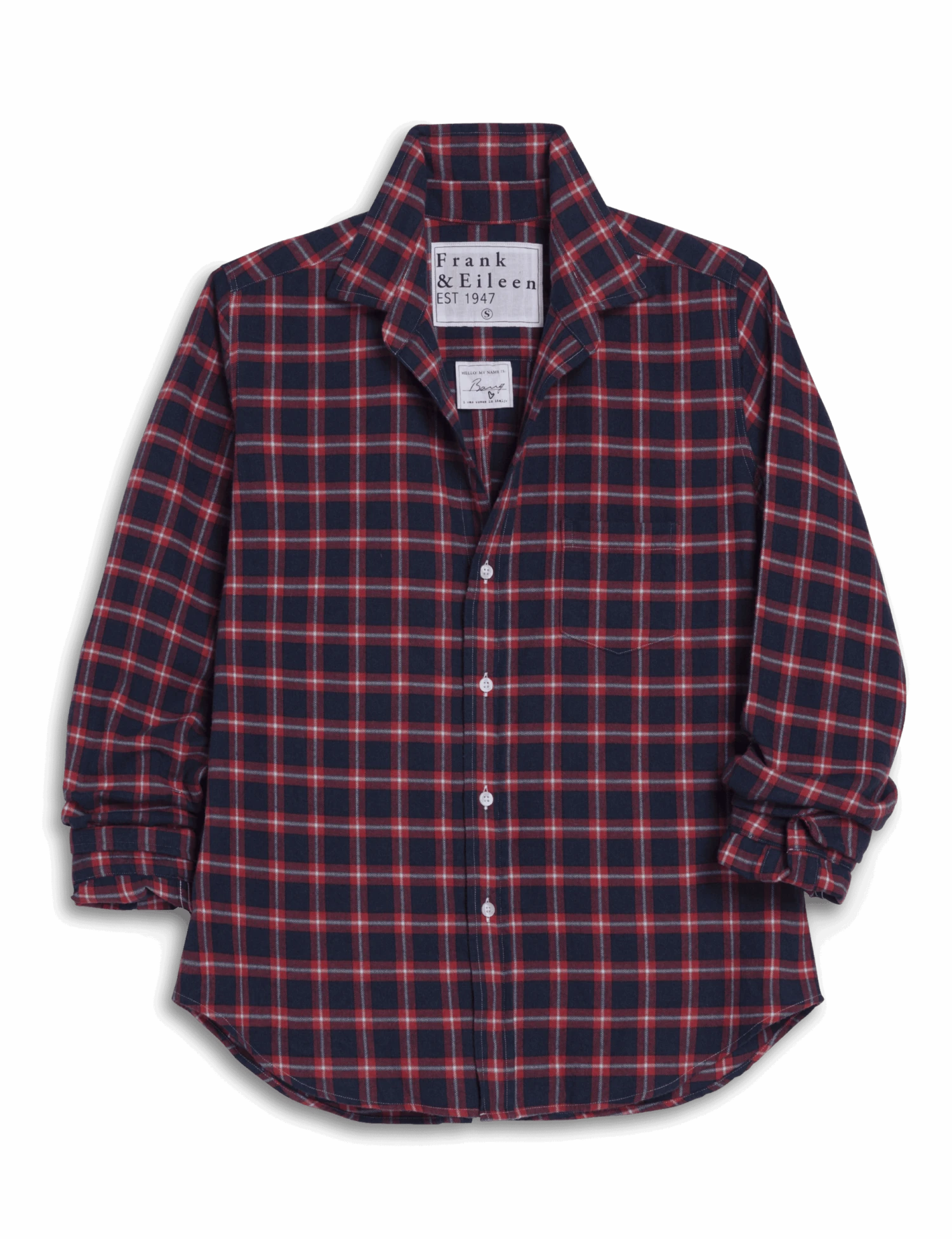 BARRY Red And Blue With White Plaid, Italian Flannel 5 BARRY Red And Blue With White Plaid, Italian Flannel - Image 5