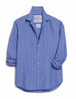 EILEEN Bright Blue And Pink Stripe, Italian Cotton