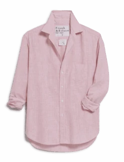 EILEEN Burnt Orange And White Stripe, Italian Cotton