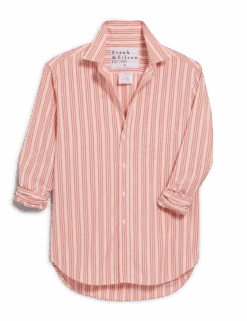 EILEEN Burnt Orange And Peach Stripe, Italian Cotton