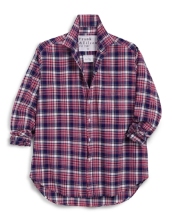 EILEEN White And Black With Red Plaid, Italian Flannel -Frank And Eileen Shop EILEEN WBRP 01 1