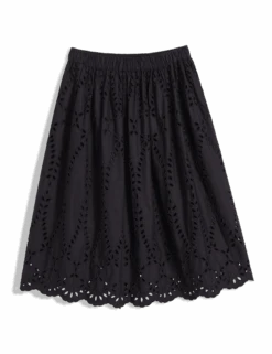 GRACE SKIRT Black, Eyelet Cotton 11 GRACE SKIRT Black, Eyelet Cotton -Frank And Eileen Shop EYELETS BLKP 01 1