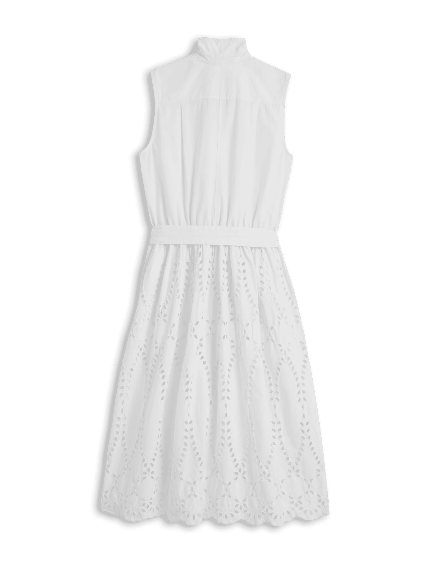 GRACE SLEEVELESS DRESS White, Eyelet Cotton 7 GRACE SLEEVELESS DRESS White, Eyelet Cotton - Image 7