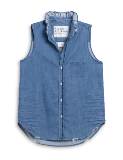 FIONA RUFFLE Vintage Stonewashed Indigo, Famous Denim -Frank And Eileen Shop RUFFLEFION VWD SP25 01