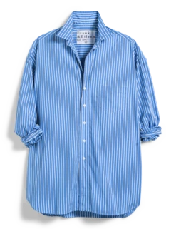 SHIRLEY Blue With White Stripe, Superluxe -Frank And Eileen Shop SHIRELY BWSD