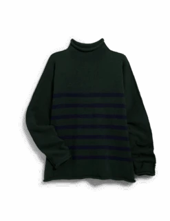 MONTEREY Green With Navy Stripe, Pure Italian Cotton 9 MONTEREY Green With Navy Stripe, Pure Italian Cotton -Frank And Eileen Shop SWEATER01 GNSK