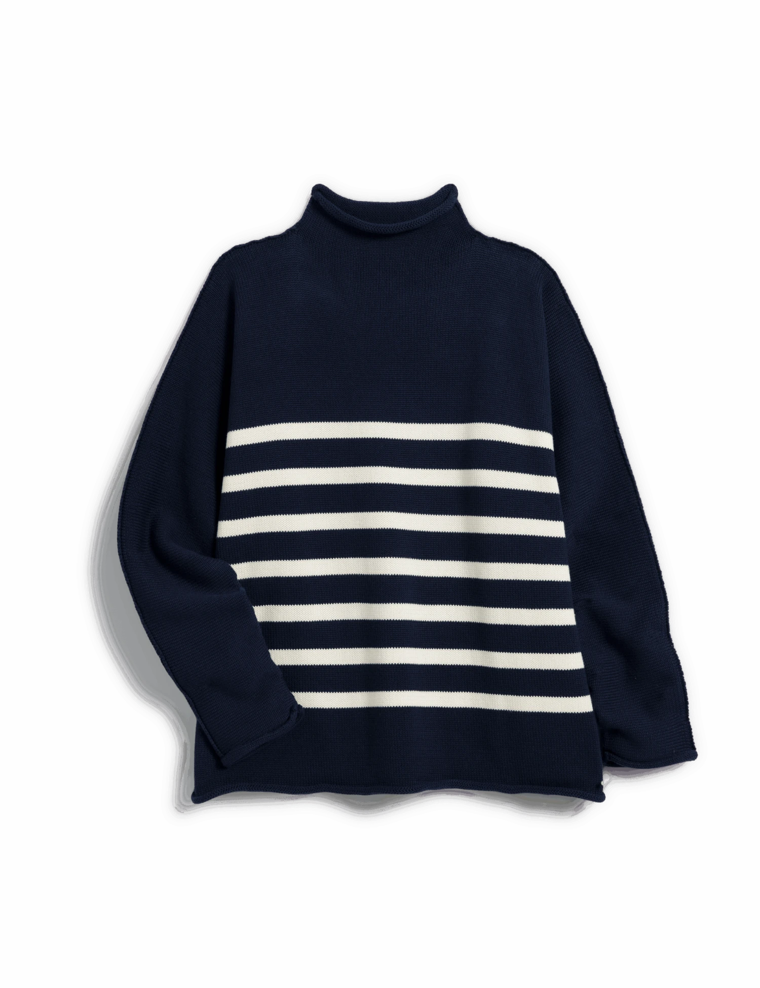 MONTEREY Navy With Cream Stripe, Pure Italian Cotton 5 MONTEREY Navy With Cream Stripe, Pure Italian Cotton - Image 5