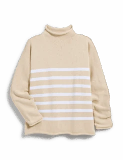 MONTEREY Sand With White, Pure Italian Cotton 11 MONTEREY Sand With White, Pure Italian Cotton -Frank And Eileen Shop SWEATER01 SNSK