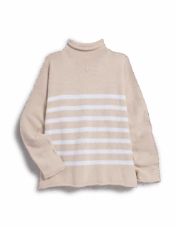 MONTEREY Vintage Rose With White Stripe, Pure Italian Cotton -Frank And Eileen Shop SWEATER01 SRWK