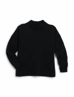 MONTECITO SWEATER Black, Pure Italian Cotton -Frank And Eileen Shop SWEATER02 BLKK FRONT