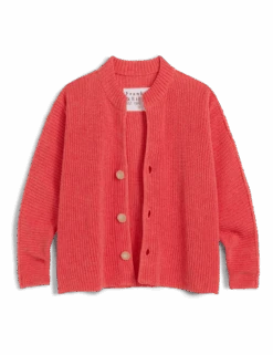 MONTECITO CARDIGAN Lobster, Pure Italian Cotton -Frank And Eileen Shop SWEATER04 LBSK 01 2