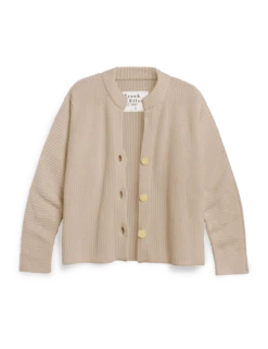MONTECITO CARDIGAN Sand, Pure Italian Cotton